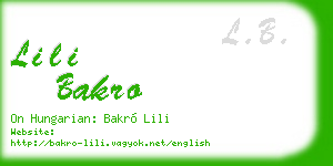 lili bakro business card