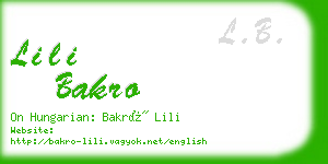 lili bakro business card